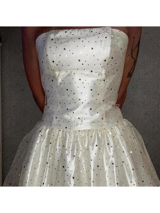 Cream strapless Y2K Vintage Jessica McClintock for Gunne Sax dress